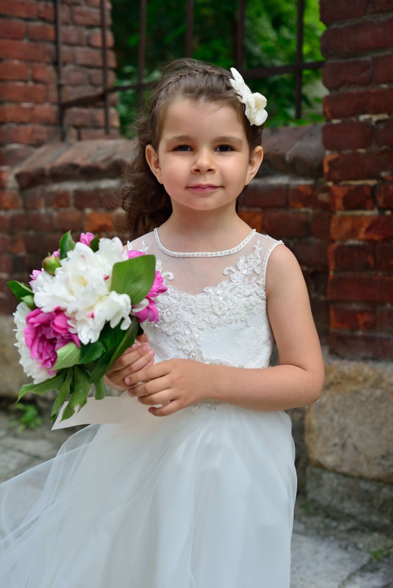 Sequins Applique Flower Girls Dresses Sheer Jewel Neck Sleeveless Girls Pageant Dresses Ankle Length Birthday Gowns