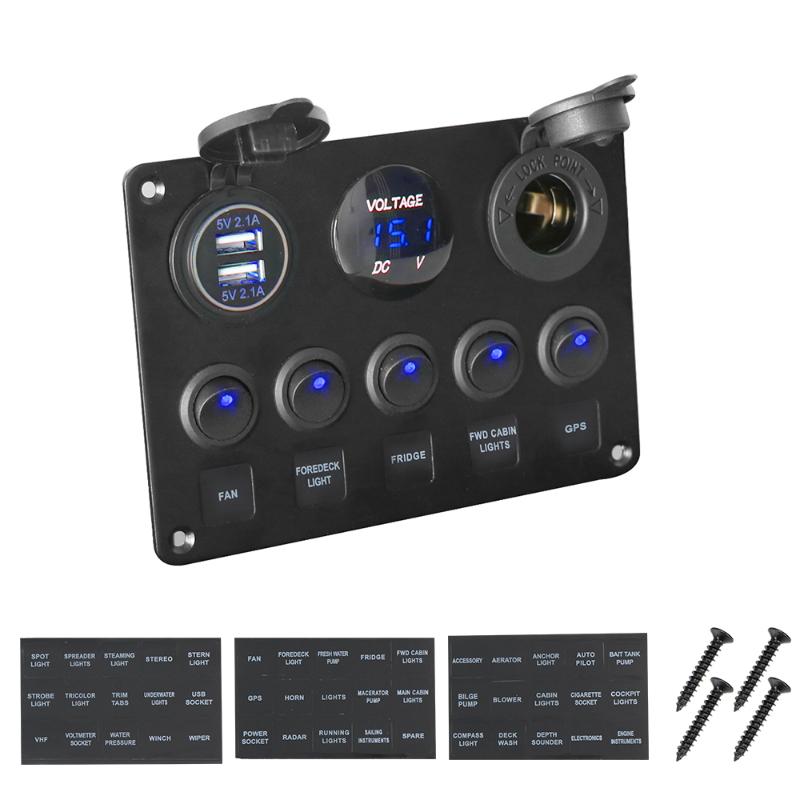 LEEPEE Waterproof Digital Voltmeter Dual USB Port 12V Outlet Combination Car Marine Boat LED Rocker Switch Panel
LEEPEE Waterproof Digital Voltmeter Dual USB Port 12V Outlet Combination Car Marine Boat LED Rocker Switch Panel