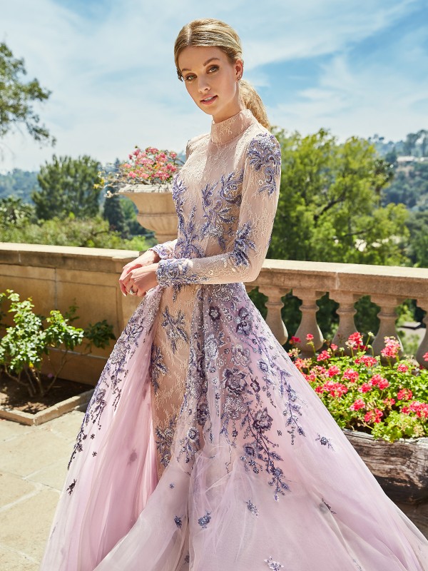 Fashion Beaded Backless Wedding Dresses A e High Neck Long Sleeves Lace Beach Bridal Gowns With Detachable Train vestido de novia