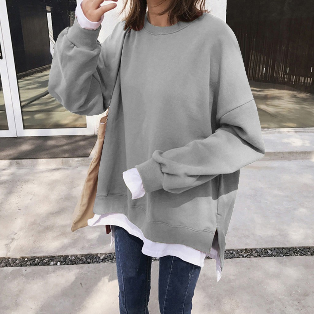 Women Casual Solid Shirt Long Sleeve Short Pullover Loose Sweatshirt Blouse Top#2019 New Arrival, Black
Women Casual Solid Shirt Long Sleeve Short Pullover Loose Sweatshirt Blouse Top#2019 New Arrival, Black