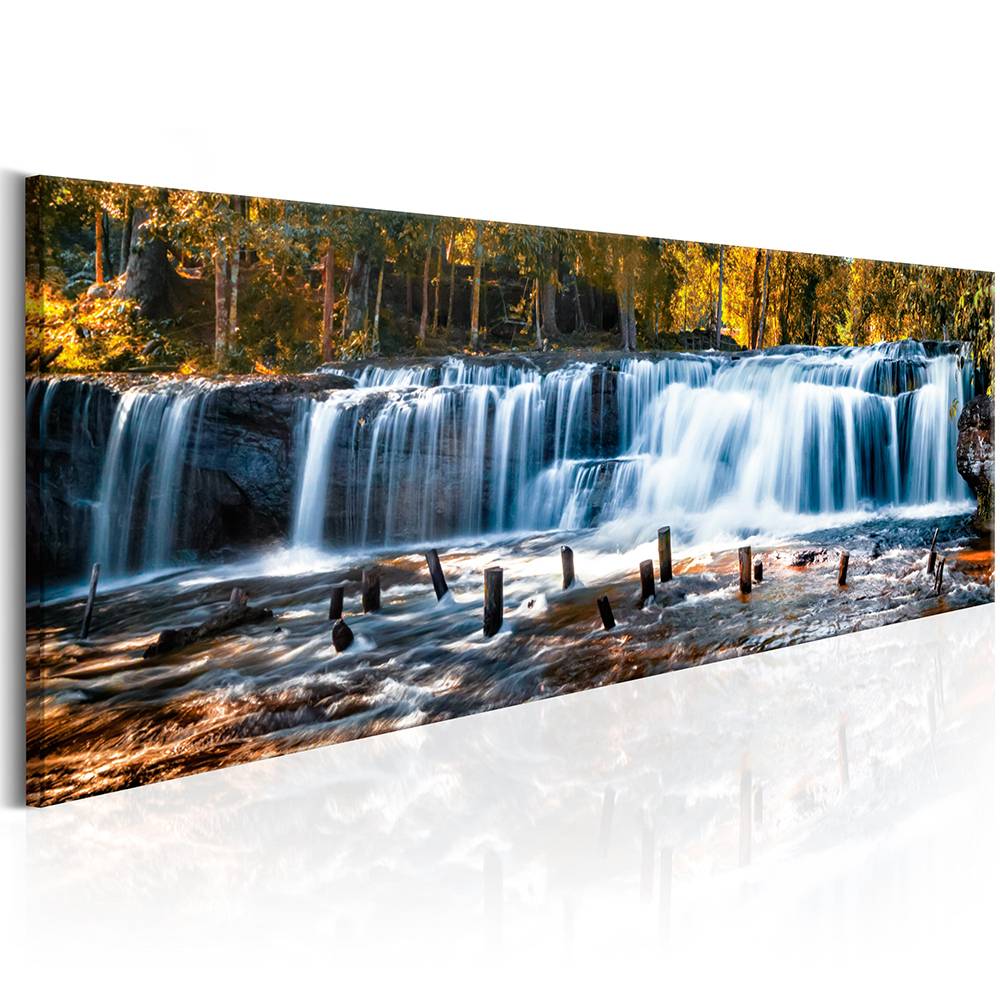 Forest Waterfall Canvas Painting Tree Scenery Painting Nature Pictures Wall Art Home Decor For Living Room Unframed