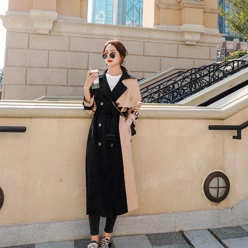 Casacos feminino 2020 Spring Autumn Mid-length Windbreaker Women' Splice Hit color With belt Plus size Casual Trench Outerwear, Stitching color
Casacos feminino 2020 Spring Autumn Mid-length Windbreaker Women' Splice Hit color With belt Plus size Casual Trench Outerwear, Stitching color