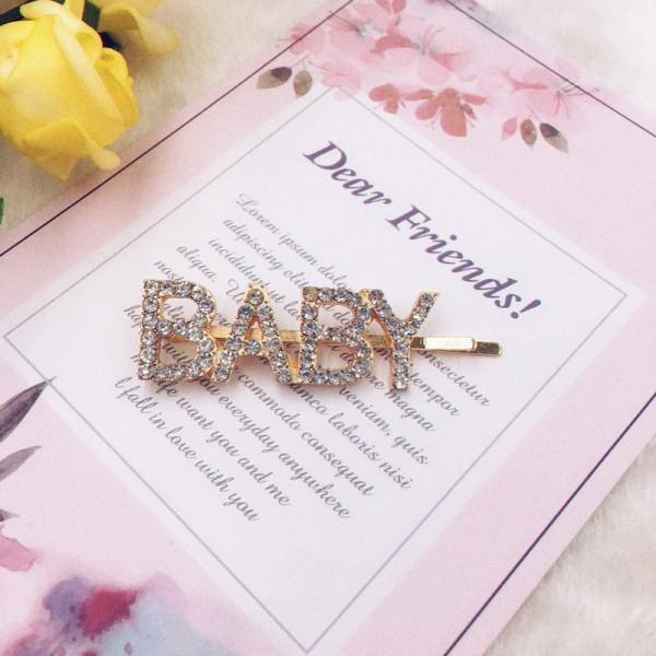Word Rhinestones Hairpins Girl Crystal Letter Bobby Pins Metal Glitter Hair Barrettes Sparkly Hair Accessories for Ladies