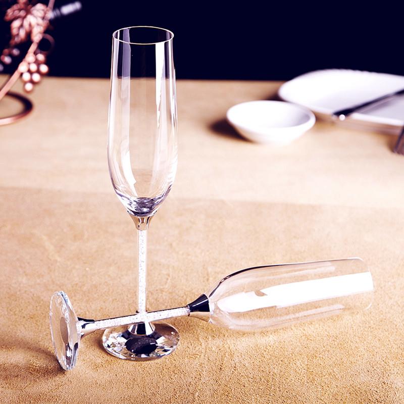 2pc Wedding Glasses Champagne Flutes Crystalline Party Gift Toasting Glass Goblet Crystal Engrave Anniversary Gift with Box8524796