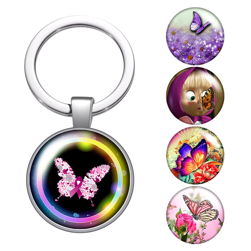 Beauty Butterfly Flowers Glass Cabochon Keychain Bag Car Key Chain Ring Holder Charms Silver Keychains For Men Women Gifts
Beauty Butterfly Flowers Glass Cabochon Keychain Bag Car Key Chain Ring Holder Charms Silver Keychains For Men Women Gifts
