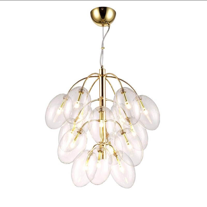 LED Chrome Grape Glass Pendant Lamps light 4/7/15/18 Dining Room Shop gold iron chandeliers