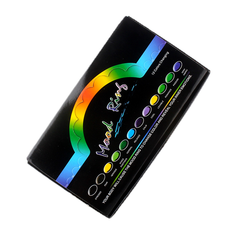 New 100pcsbox Mix Size Mood Ring Changes Color To Your Temperature Reveal Your Inner Emotion Cheap Fashion Women Men Jewelry 55094