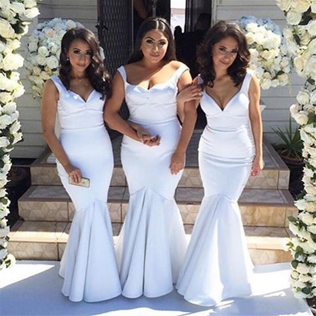 2019 Sexy Cheap Mermaid Bridesmaid Dresses V-Neck Straps Backless Floor Length Formal Evening Dresses Satin Prom Dresses Plus Size
2019 Sexy Cheap Mermaid Bridesmaid Dresses V-Neck Straps Backless Floor Length Formal Evening Dresses Satin Prom Dresses Plus Size