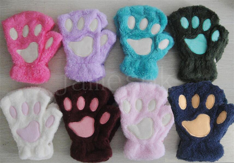 Women y Plush Gloves Fashion Girl Winter Mittens Paws Gloves Stage Perform Prop Cute Cat Claw Glove da064