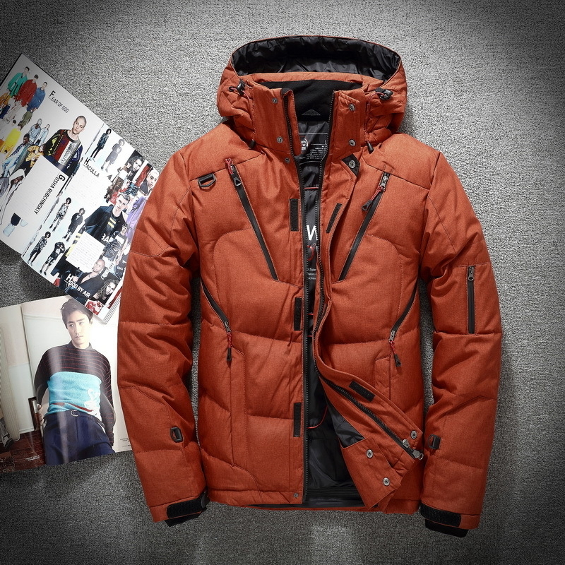 2019 Snow Overcoat Men Windbreaker Thick Warm 90% White Duck Down Jacket Stand Collar Hooded Winter Jacket Men Degree S191019