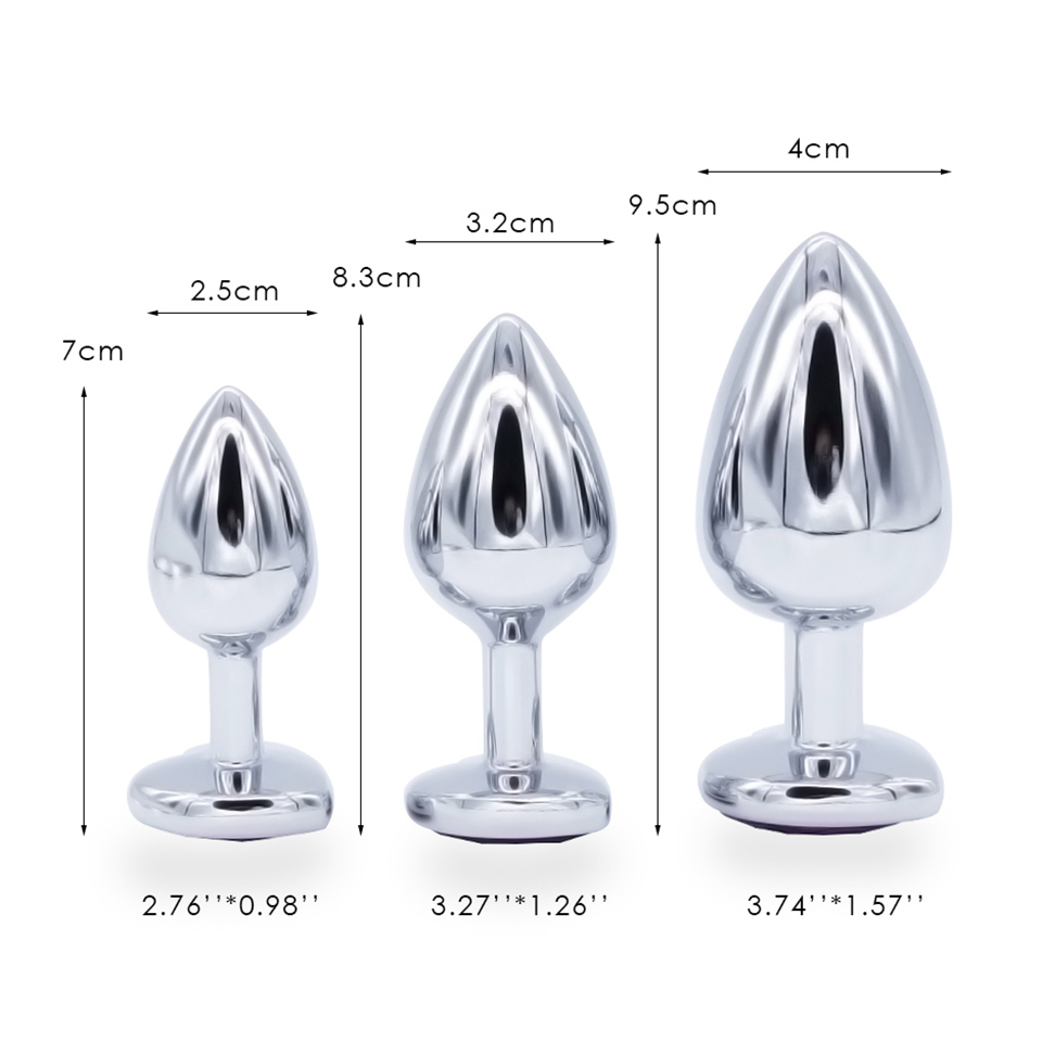 DOMI 3PCS Anal Beads Crystal Jewelry Heart Butt Plug Stimulator Sex Toys Dildo Stainless Steel Anal Plug Y18110402