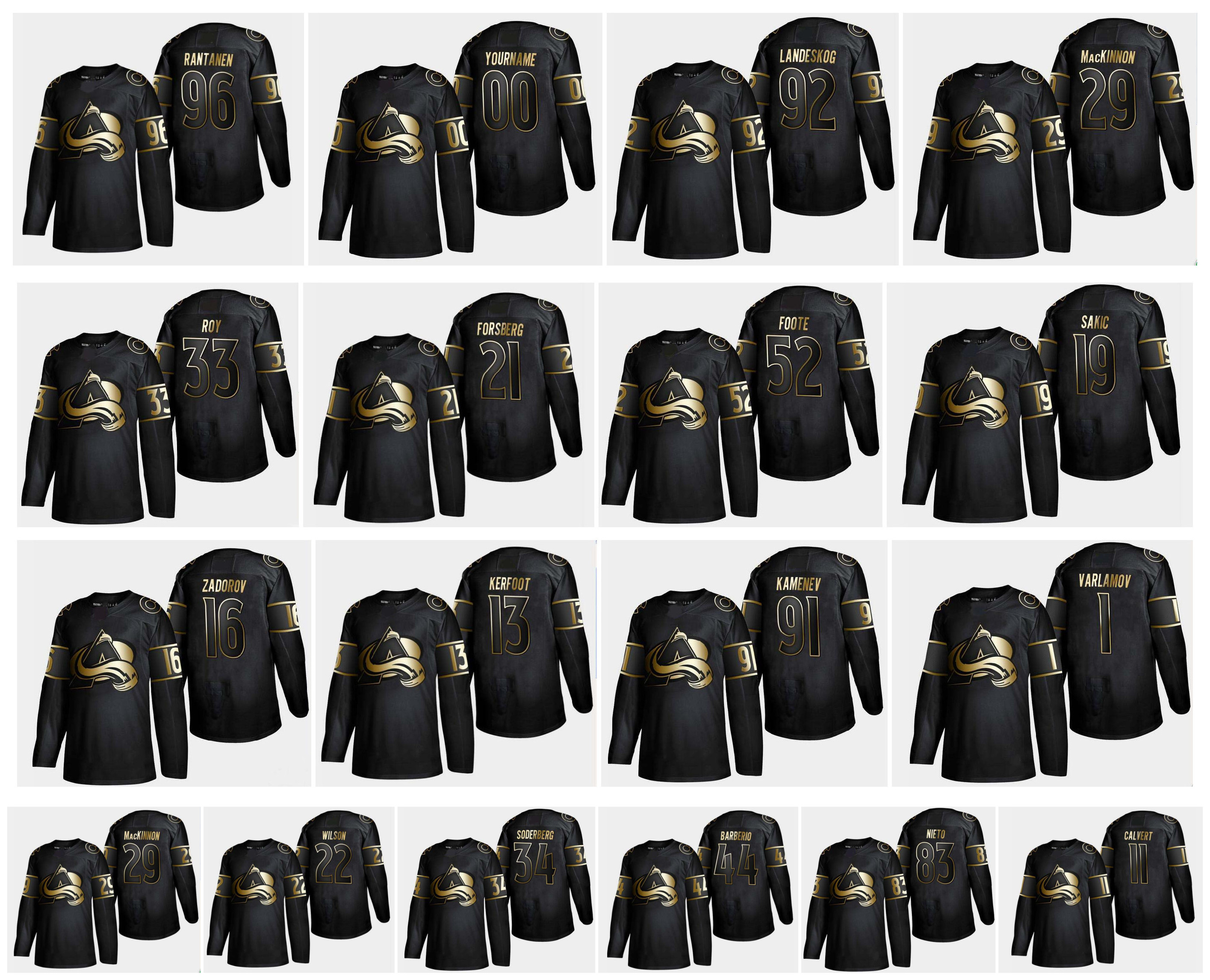 Golden Edition Colorado Avalanche Jersey 29 Nathan MacKinnon 92 Gabriel Landeskog 96 Mikko Rantanen 19 Joe Sakic 43 Nazem Kadri Hockey, Black;red
Golden Edition Colorado Avalanche Jersey 29 Nathan MacKinnon 92 Gabriel Landeskog 96 Mikko Rantanen 19 Joe Sakic 43 Nazem Kadri Hockey, Black;red