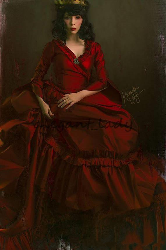 Vintage Mina Dracula Victorian Bustle Occasion Prom Dresses 2019 Halloween Gothic ruffles train plus size Formal Taffeta Evening Dress