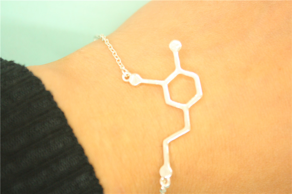 30PCS Formula Hormone Dopamine Molecule Bracelets hormone chemical Molecules 5-ht Pendant Bracelets Nurse Jewelry