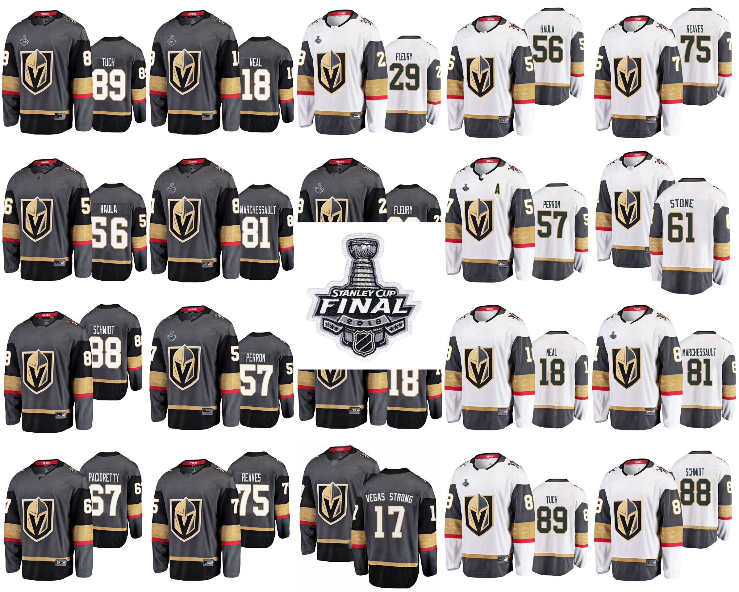 Stanley Cup Final Vegas Gloden Knights Hockey Jerseys 57 David Perron Jersey 18 James Neal 17 Strong Alex Tuch Stitched, Men's black home
Stanley Cup Final Vegas Gloden Knights Hockey Jerseys 57 David Perron Jersey 18 James Neal 17 Strong Alex Tuch Stitched, Men's black home