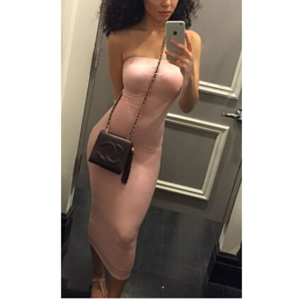 Top Fashion Summer Dresses Strapless Female Clothes Sleeveless Beach Bandeau Bodycon Tube Solid Dress Womens B1