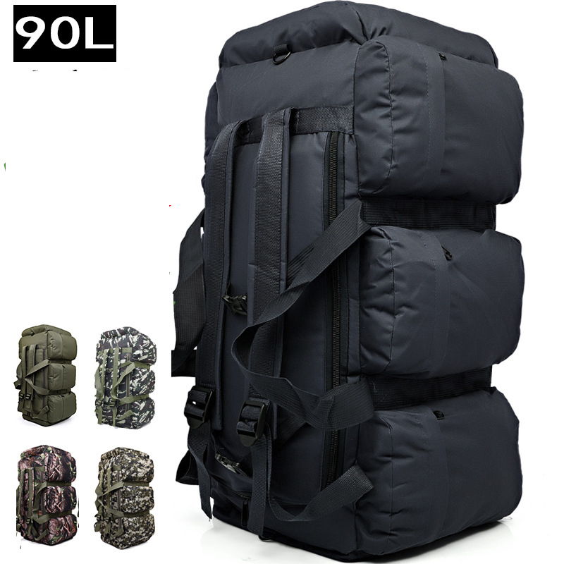 90L Camouflage Outdoor Climbing Backpack Large Capacity Moving Luggage Shoulders Bag Camping Tent Handle Bag, Black
90L Camouflage Outdoor Climbing Backpack Large Capacity Moving Luggage Shoulders Bag Camping Tent Handle Bag, Black