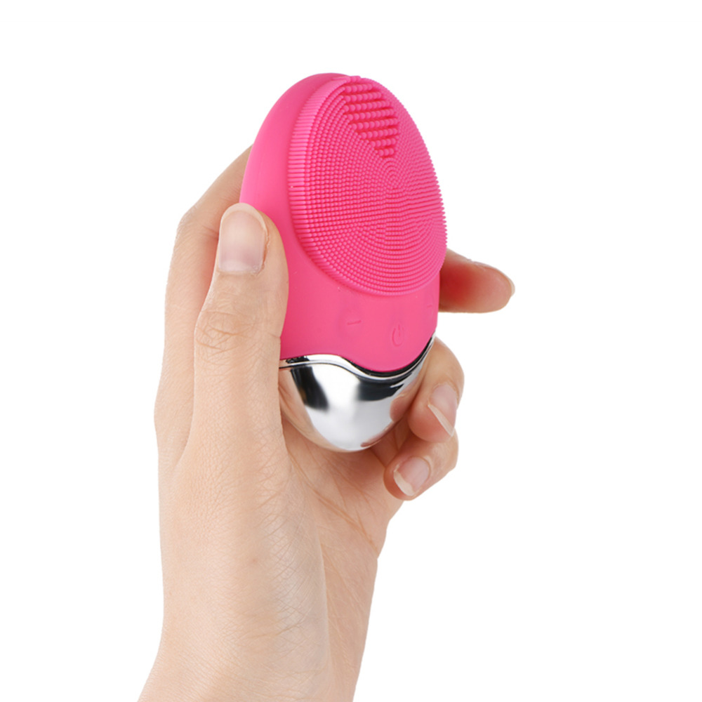 Skin Cleaning Silicone Facial Cleansing Brush With Gentle Exfoliation Electric Pad Waterproof Rotating Cleanse