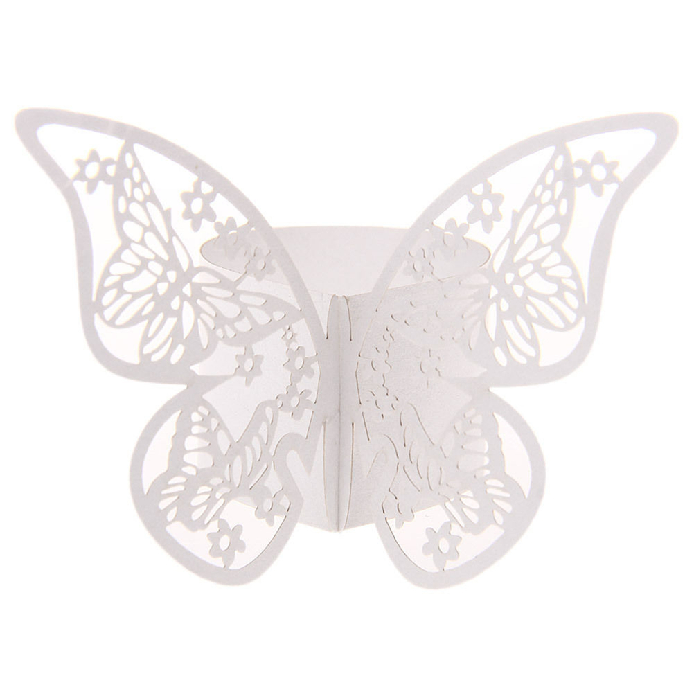 White Pink Color Butterfly Napkin Ring Serviette Paper Holder Creative Wedding Party Banquet Table Decoration 250pcs