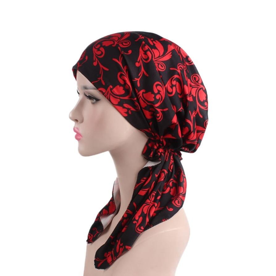 Floral Bandanas Women Lace Turban Hat India Cap Muslim Hats Hairnet Chemo Cap Flower Bonnet for Women Touca cappelli donna 2019