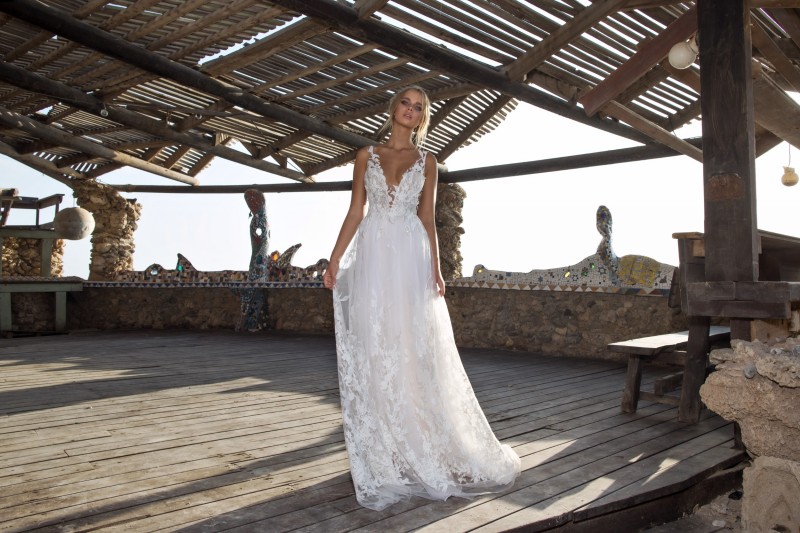 limor rosen beach wedding dresses sexy v neck bridal gowns illusion lace sweep train boho country women wedding dress custom