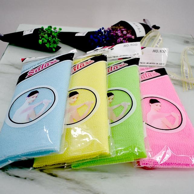 3090cm Novelty Multi Colors Salux Nylon Japanese Exfoliating Beauty Skin Bath Shower Wash Cloth Towel Back Scrubbers ZZA1566