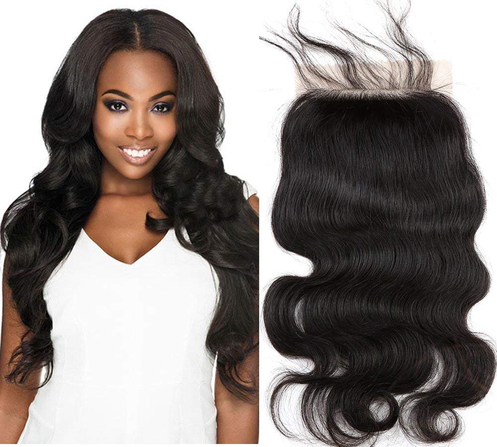 Silk Base Lace Closures Body Wave 3 Layers Base Natural Human Skin Scalp Brazilian Virgin Unprocessed Human Hair Weaves Closure with Baby Hair Pieces 