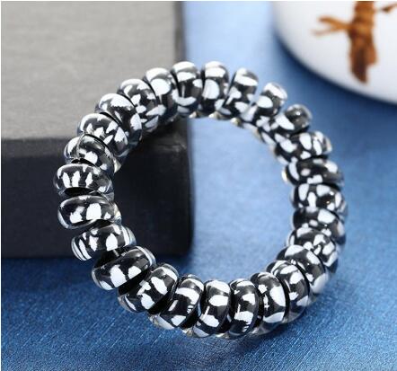Leopard Hair Bands Spiral Shape Hair Ties Telephone Wire Gum Rubber Hairband Ponytail Hair Rope Children Headwear Accessories 3 Colors