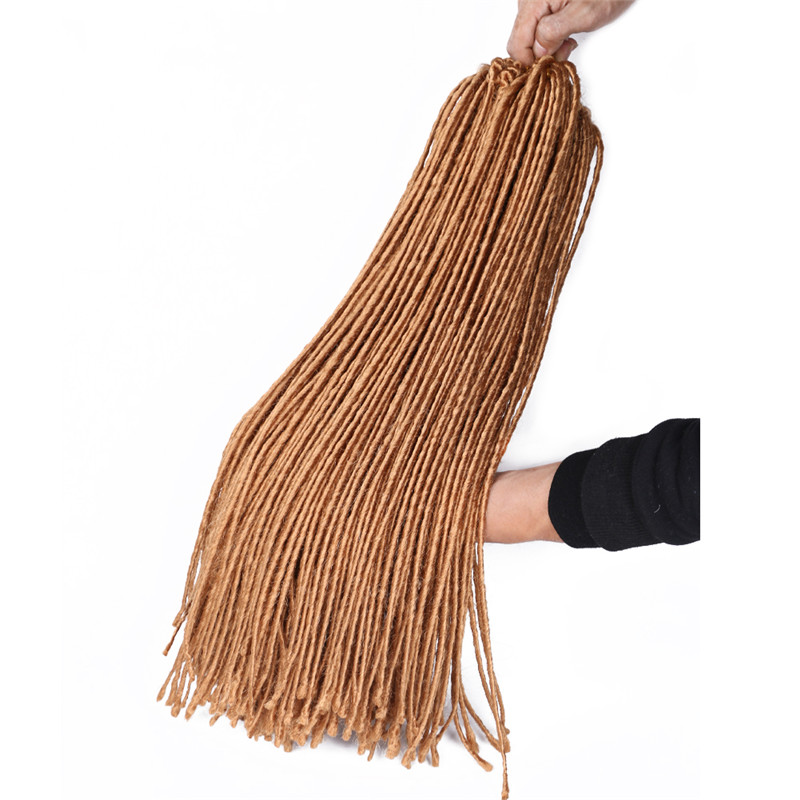 LANS 20 inch Synthetic Braiding Hair Extensions Dreadlocks 24 strands 100gpc Crochet Braids Hair White Blonde Black Color LS35