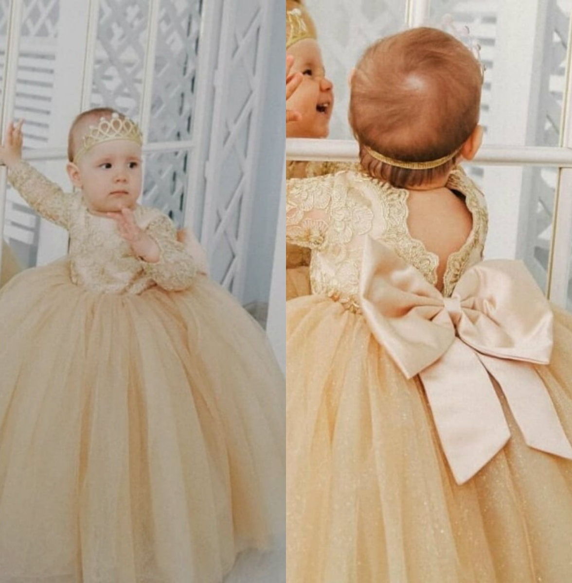 Modest Lovebabyj Ball Gown Flower Girl Dress Jewel Neck Long Sleeve Wedding Party Tulle Lace Applique Floor Length Princess Girl Dress, Brown
Modest Lovebabyj Ball Gown Flower Girl Dress Jewel Neck Long Sleeve Wedding Party Tulle Lace Applique Floor Length Princess Girl Dress, Brown