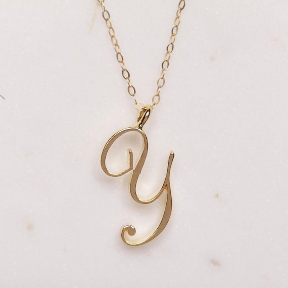 26Pieces Gold Silver Swirl Initial Alphabet Letter Necklace All 26 English A-Z Cursive Luxury Monogram Name Word Pendant Chain Necklaces