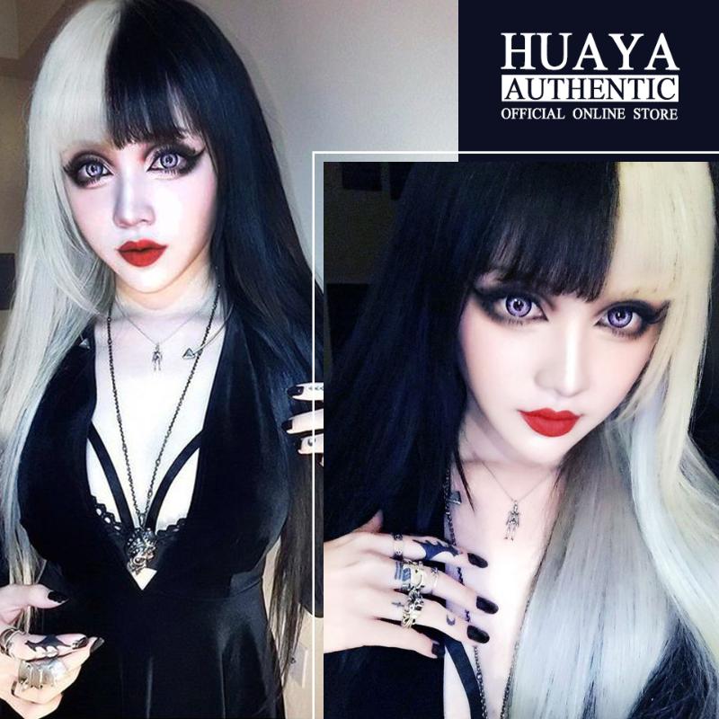 HUAYA Black White Colorblock Cosplay Wig Fiber Sythetic Long Straight With Bangs Ombre Hair Women's Daily Party Wig, Natural color
HUAYA Black White Colorblock Cosplay Wig Fiber Sythetic Long Straight With Bangs Ombre Hair Women's Daily Party Wig, Natural color