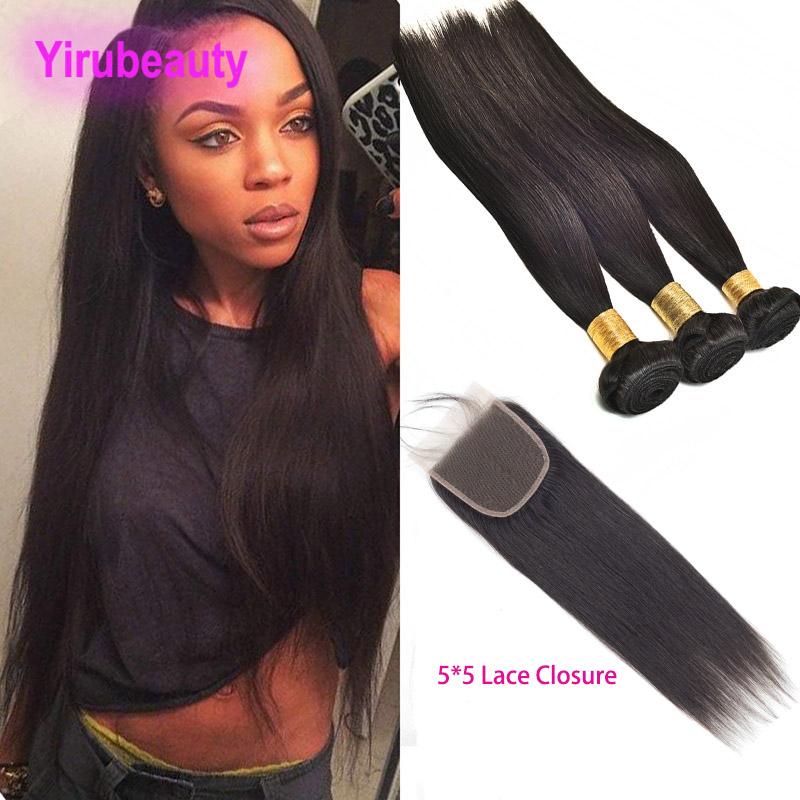 Malaysian Virgin Hair 3 Bundles With 5x5 Lace Closure Natural Color Straight Human Hair With Closure Baby Hair Wefts
Malaysian Virgin Hair 3 Bundles With 5x5 Lace Closure Natural Color Straight Human Hair With Closure Baby Hair Wefts