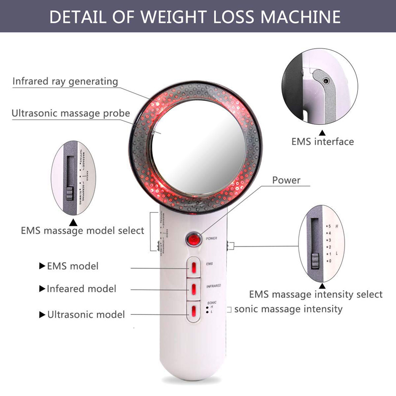 Ultrasonic Cellulite Remover EMS Stimulate Body Slimming Massager Weight Loss Lipo Anti Cellulite Fat Burner Galvanic Infrared LY191203