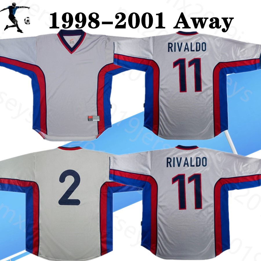 1998 2001 away Retro soccer jerseys Rivaldo #11 Figo Kluivert De Boer Anderson Luis Enrique 98 99 00 classic Retro football shirts, Black;yellow
1998 2001 away Retro soccer jerseys Rivaldo #11 Figo Kluivert De Boer Anderson Luis Enrique 98 99 00 classic Retro football shirts, Black;yellow