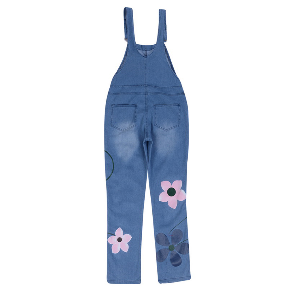 Women Jeans Bib Overalls Denim Jumpsuit Denim Printed Curvy Loose Overalls Lady Romper Fashion Slim Long Overalls