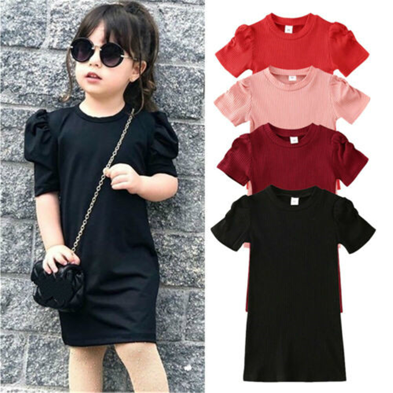 2-6T Toddler Kid Baby Girl Dress Summer Puff Short Sleeve O-Neck Stretchy Solid Straight Casual Knitted Dresses Outfits 4 Colors, Wine red
2-6T Toddler Kid Baby Girl Dress Summer Puff Short Sleeve O-Neck Stretchy Solid Straight Casual Knitted Dresses Outfits 4 Colors, Wine red