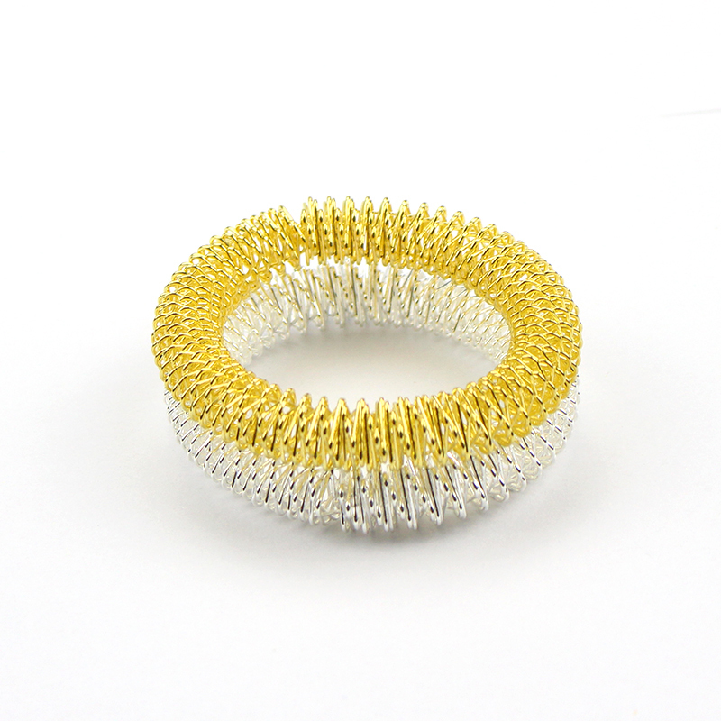 Tcare 2Pcs/Lot Silver Body Massage Supplies Relaxation Stainless Steel Wrist Hand Massager Ring Acupuncture Bracelet Health Care C18122801