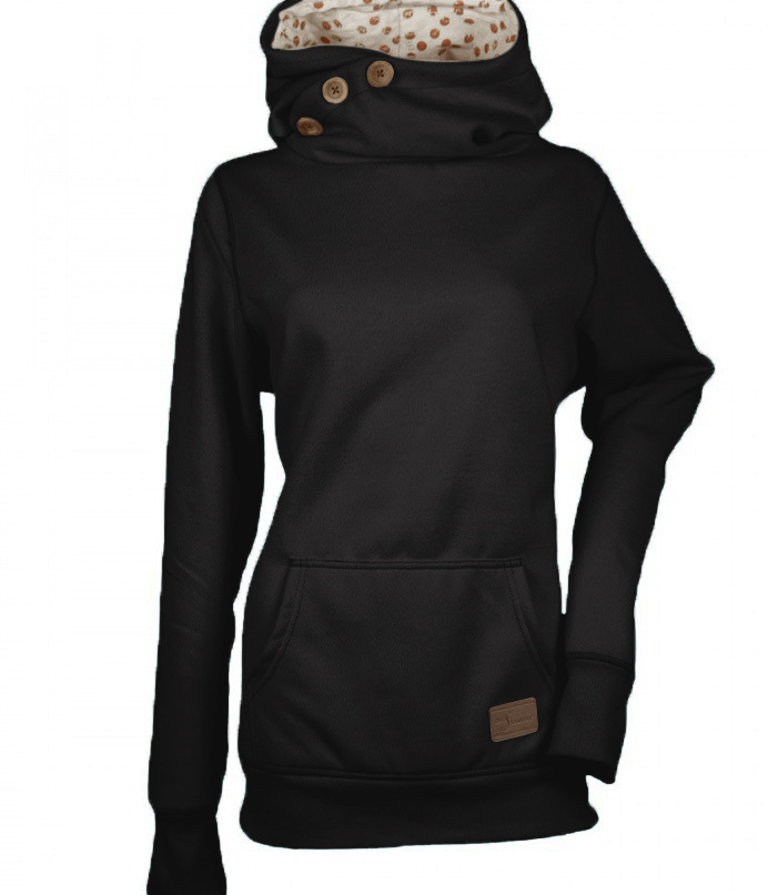 Women's Hoodies Sweatshirts 2022 European autumn winter new solid color pullover casual high collar long sleeve pocket button sweater