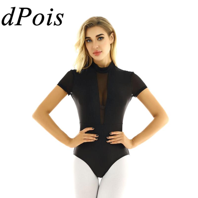 DPOIS Women Adults Ballet Mesh Ballerina Dancing Costume Mock Neck Short Sleeves Open Back Practice Leotard Gymnastics Bodysuit, Black
DPOIS Women Adults Ballet Mesh Ballerina Dancing Costume Mock Neck Short Sleeves Open Back Practice Leotard Gymnastics Bodysuit, Black