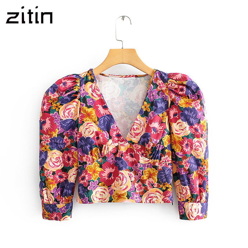 vintage stylish floral print crop tops women blouses 2019 fashion V neck side zipper short style chic shirts blusas ropa mujer, As picture
vintage stylish floral print crop tops women blouses 2019 fashion V neck side zipper short style chic shirts blusas ropa mujer, As picture