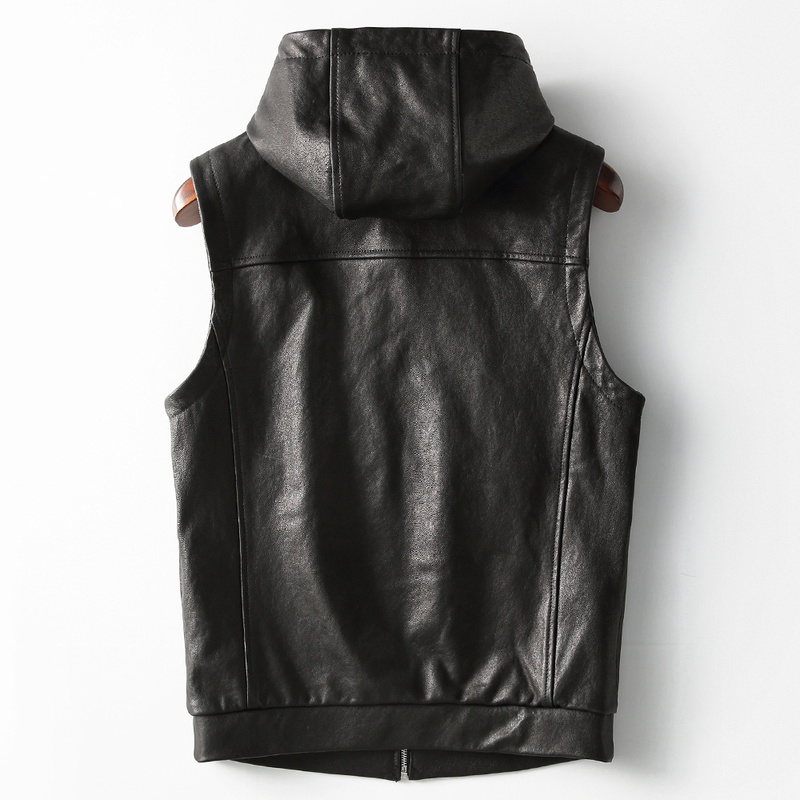 Hooded 2020 New Vest Genuine Leather Jacket Men Sheepskin Coat Casual Mens Vests Vintage Colete Masculino KFS22M025, Black
Hooded 2020 New Vest Genuine Leather Jacket Men Sheepskin Coat Casual Mens Vests Vintage Colete Masculino KFS22M025, Black