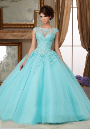 2023 New Ball Gown Prom Dress Long Appliques Tulle Pink/Sky Blue Dress for Graduation Quinceanera Vestidos De 15 Anos Debutante