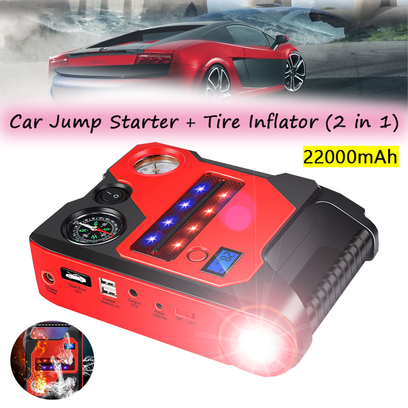 Tire Inflator Air Compressor+Car Jump Starter Power Bank 12V 22000mAh Universal Car Air Pump Tyre Compressor+Emergency Charger
Tire Inflator Air Compressor+Car Jump Starter Power Bank 12V 22000mAh Universal Car Air Pump Tyre Compressor+Emergency Charger