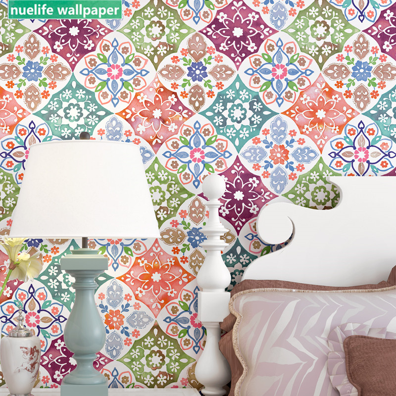 Imitation tile wallpaper bohemian ethnic Southeast Asian style living room wedding room shop bedroom TV background wallpaper, Yellow
Imitation tile wallpaper bohemian ethnic Southeast Asian style living room wedding room shop bedroom TV background wallpaper, Yellow