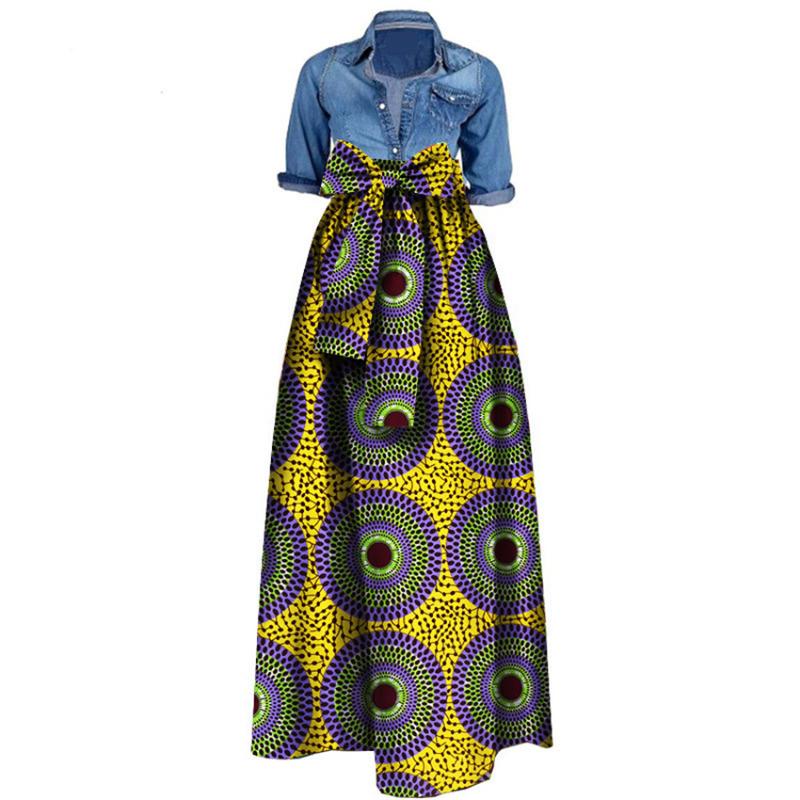 African Print Dresses for Women 2019 News Wax Fabric Skirts Traditioanal Dashiki Bazin Plus Size Party Fashion African Clothes