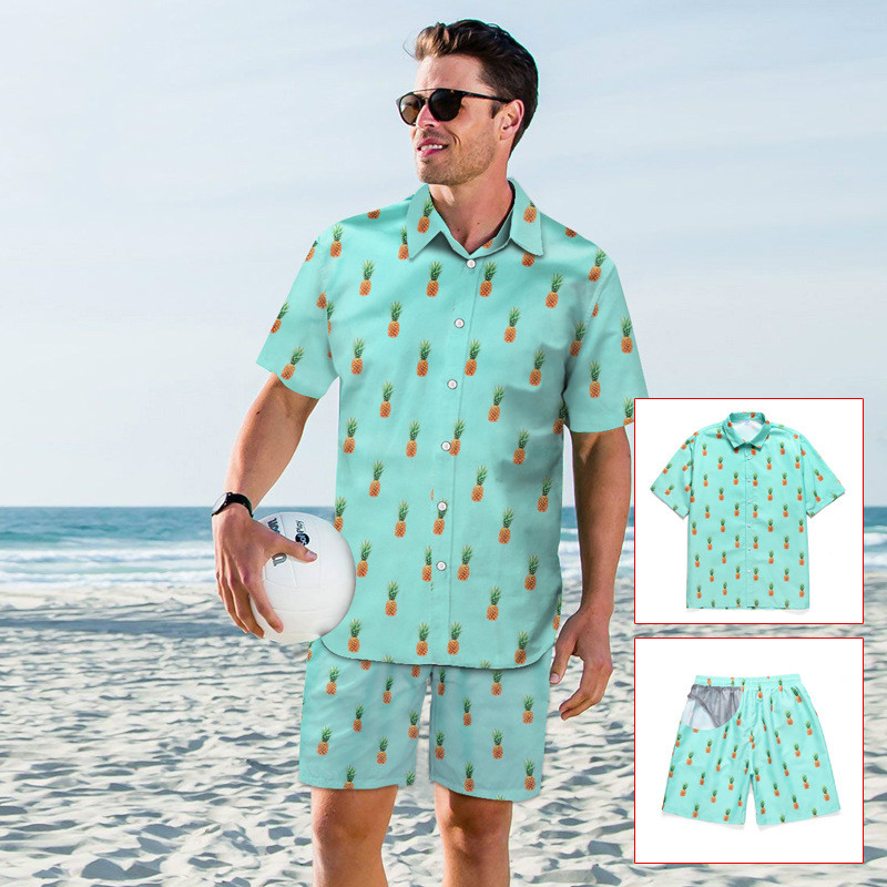 New Summer 3D Pineapple Print Men Loose Hawaiian Shirt+Beach Shorts Set 2020 Button Down Short Sleeve Party Holiday Shirt Suits
New Summer 3D Pineapple Print Men Loose Hawaiian Shirt+Beach Shorts Set 2020 Button Down Short Sleeve Party Holiday Shirt Suits