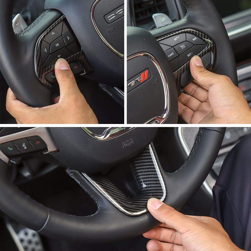 ABS Car Steering Wheel Cover Accessories Trim for Dodge Challenger 2015 UP Factory Outlet Car Interior Accessories