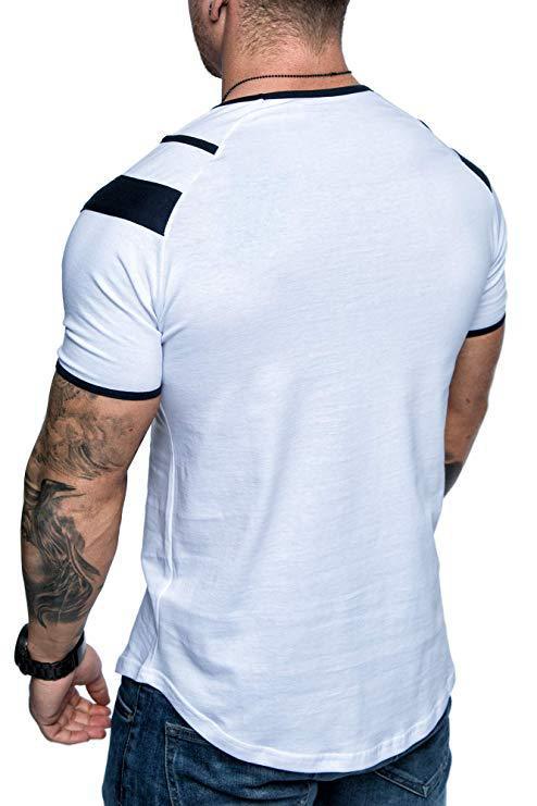 2020 Casual T shirt Men's Short Sleeve Slim Fit Elastic Shirt Summer Casual Muscle Tee Tops T Shirts