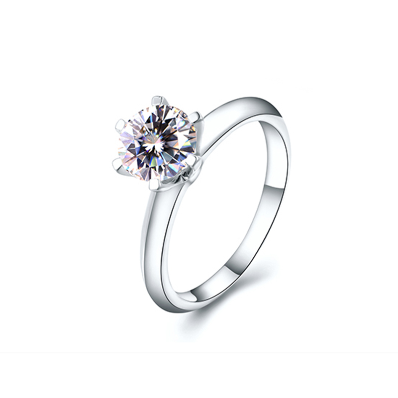 Wedding Rings Classic 14K White Gold 1ct 2ct 3ct Moissanite Diamond Ring jewelry Trendy Party Engagemen Anniversary Ring
